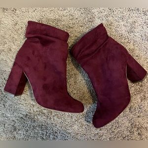 Forever 21 Maroon Suede Booties